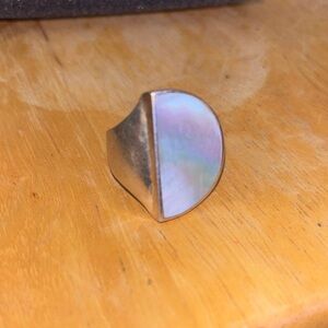 Mother of Pearl Avant Garde Cocktail Ring